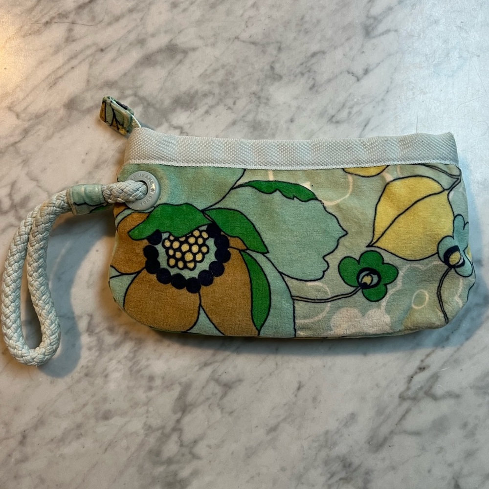 GAP Terry Cloth Floral Wrist Clutch w/ Rope  Handle